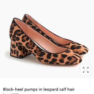 JCrew Block-heel pumps in leopard calf hair